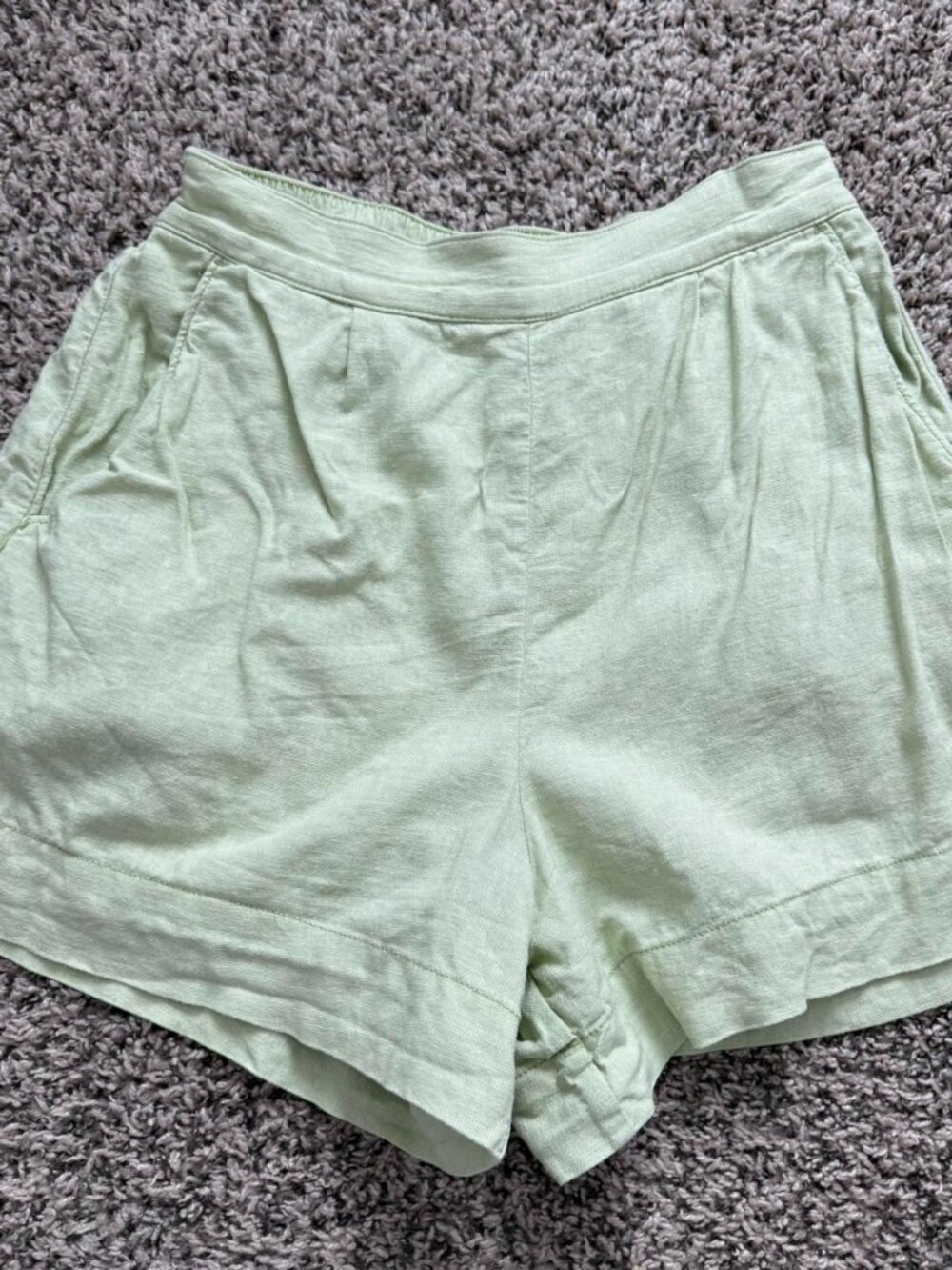 Abercrombie pastel lime linen blend shorts